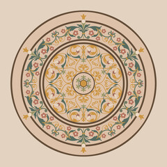 Ornament in the Renaissance style. Floor sticker. Large file.