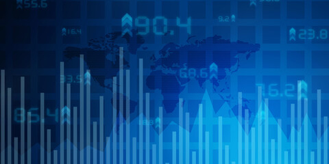 2d rendering Stock market online business concept. business Graph 