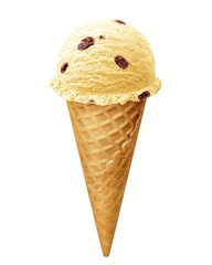 アイスクリーム ラムレーズン イラスト リアル コーン