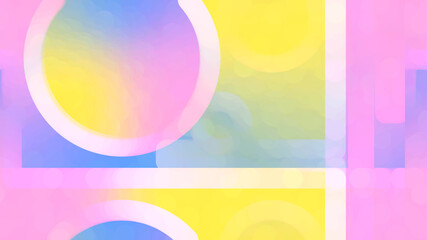 Geometric shapes Blur gradient with grain in yellow, pink, blue abstract