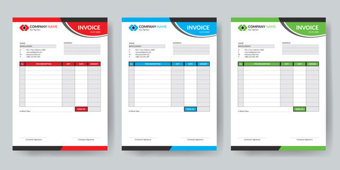 New Style Business Invoice Cash Memo Template Design