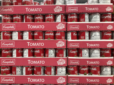 Campbell's Tomato Soup Display. With A Grilled Cheese Sandwich, Campbell's Tomato Soup Is The Ultimate Comfort Food.