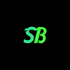 SB letter logo icon vector template on black background creative letter SB icon. SB vector.