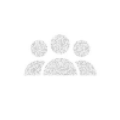 The people symbol filled with black dots. Pointillism style. Vector illustration on white background