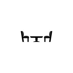 chair and table  logo template vector icon illustration