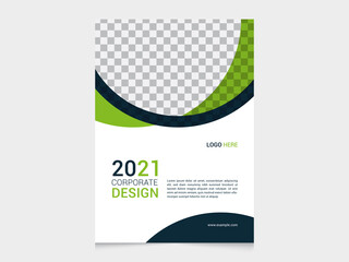 Corporate flyer poster template design with annual report cover layout