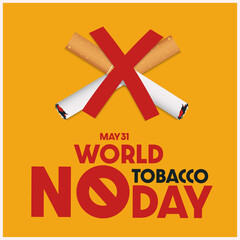 Obraz premium Illustration Of World No Tobacco Day. May 31.