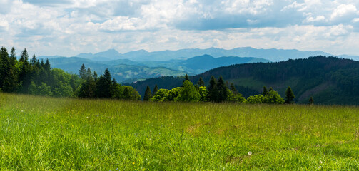 Mala Fatra mountains from Vrchrieka hill in Javorniky mountains in Slovakia © honza28683