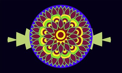 Ornament beautiful card with mandala. Geometric circle element made in vector. Perfect cards for any other kind of design, birthday and other holiday, kaleidoscope, medallion, yoga, india, arabic