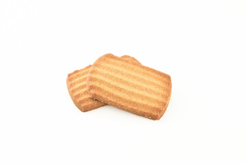 Homemade Baked Biscuit Isolated On White Background With Clipping Path
