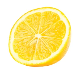 Foto op Canvas Halve citroen met zaad geïsoleerd op een witte achtergrond. © Albert Ziganshin