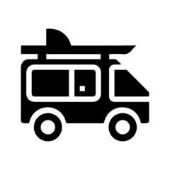 Travel van transport vacation icon