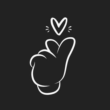 Hand Heart Vector, Hand Sign, Love Signal, Finger Heart, Love Icon, Love Hand Gesture, Sign Language, Love Language, Illustration Background