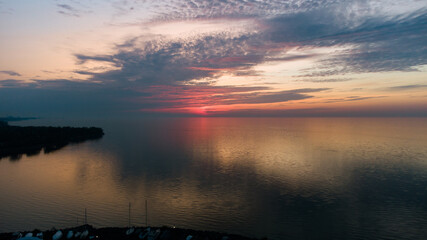 Sunrise in the sky in Golden hour 