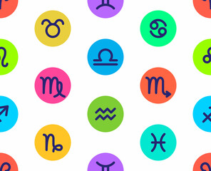 Seamless pattern with zodiac signs. horoscope zodiac signs