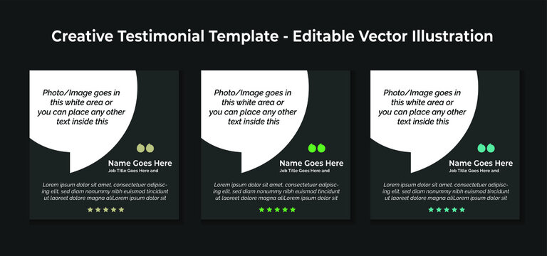 Creative Testimonial Templates - Editable Vector Illustration