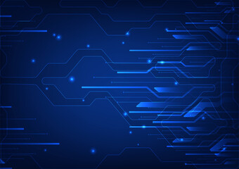 Futuristic technology concept, vector illustration in blue color, abstract background