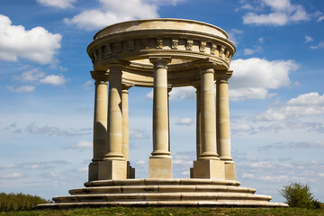 Column temple. Antic architecture. Hortulus gardens.