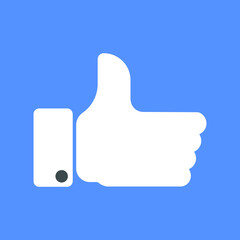 
Thumbs up like a social network icon with a new symbol of gratitude. Idea - blogging and online messaging, social networking services.