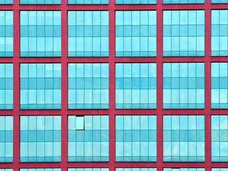 Fragment of glazing and frame of an office building. Texture and pattern