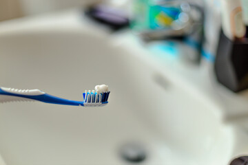 toothbrush with toothpaste