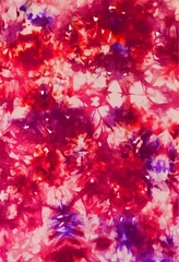 Naklejka na ściany i meble Tie dye background Geometric pattern texture Vector illustration Shibori Abstract batik brush seamless and repeat pattern design Bright, red, yellow, white, orange, pink