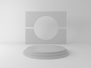 3d rendering of circle podium for show product
