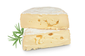 Camembert cheese isolated on white background with clipping path and full depth of field