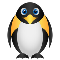 Cartoon emperor penguin isolated on white background