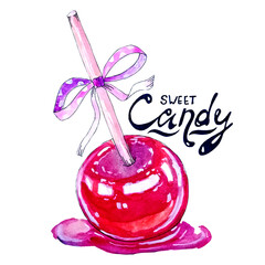 Hand painted watercolor candy