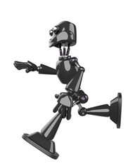 nice robot is running side view