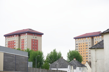 High rise council flat in deprived poor housing estate in Glasgow