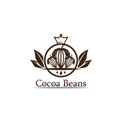 chocolate logo and cocoa icon and vector design bean and nut cacao  delicious