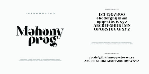Abstract Fashion font alphabet. Minimal modern urban fonts for logo, brand etc. Typography typeface uppercase lowercase and number. vector illustration