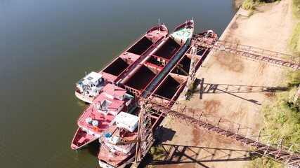 Brazil, Industrial station, River Taquari, Port, Estrela city, 