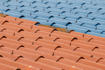 Blue and orange Roof Sheet ,  Asbestos cement roofing sheets