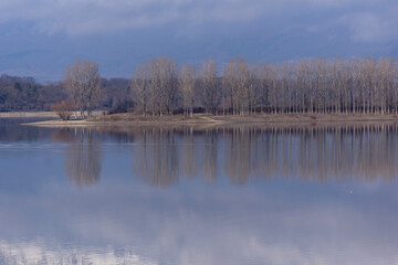Fototapeta na wymiar Winter view of Koprinka Reservoir, Bulgaria