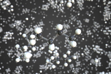 Molecule of butane, conceptual molecular model. Conceptual 3d rendering