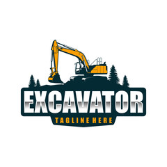 Excavator logo template, Perfect for businesses related to construction