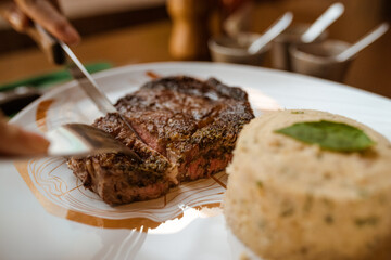 Carne com farofa