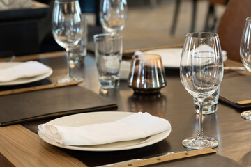 Restaurant table ready to be served