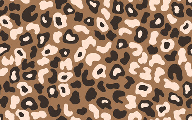 Abstract modern leopard seamless pattern. Animals trendy background. Brown decorative vector stock illustration for print, card, postcard, fabric, textile. Modern ornament of stylized skin