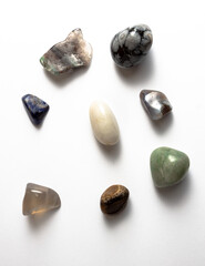 Gemstones isolated on white background