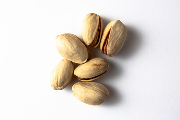 Pistachios isolated on white background