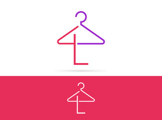 Letter L hanger logo design. Vector combination of hook and letter