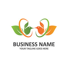 Simple hummingbird symbol vector logo