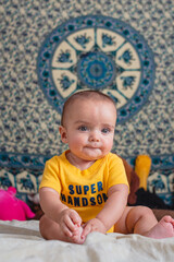 baby portrait with mandala background