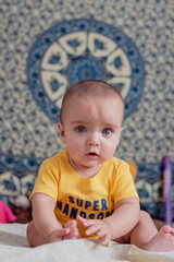 baby portrait with mandala background