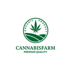 Cannabis Farm Green Leaf Logo Design Inspiration