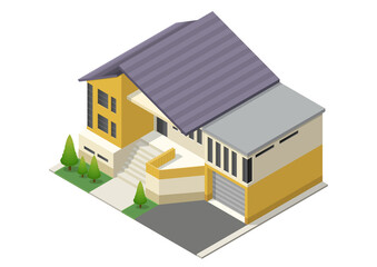isometric modern minimalist house